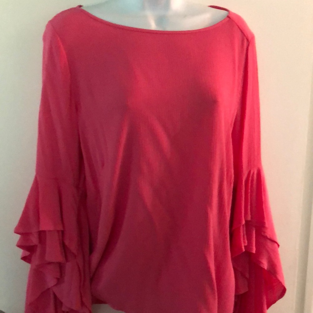 Stunning hot pink tulip sleeve top